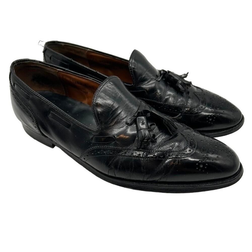 Allen Edmonds Manchester Black Leather Wingtip Tassel Loafer Men 10.5 USA Made